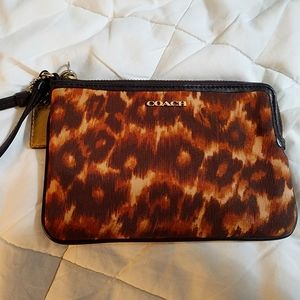 Coach wristlet leopard print